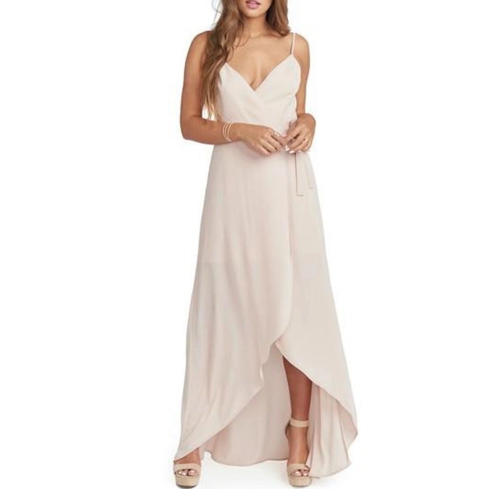 Show Me Your Mumu Mariah Wrap Maxi Dress Pink Blush Sz S Party Wedding Boho